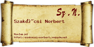 Szakácsi Norbert névjegykártya