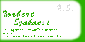 norbert szakacsi business card